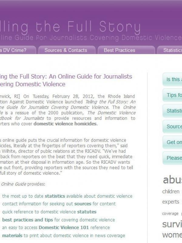 Telling the Full Story:: An Online Guide for Journalists Covering Domestic Violence